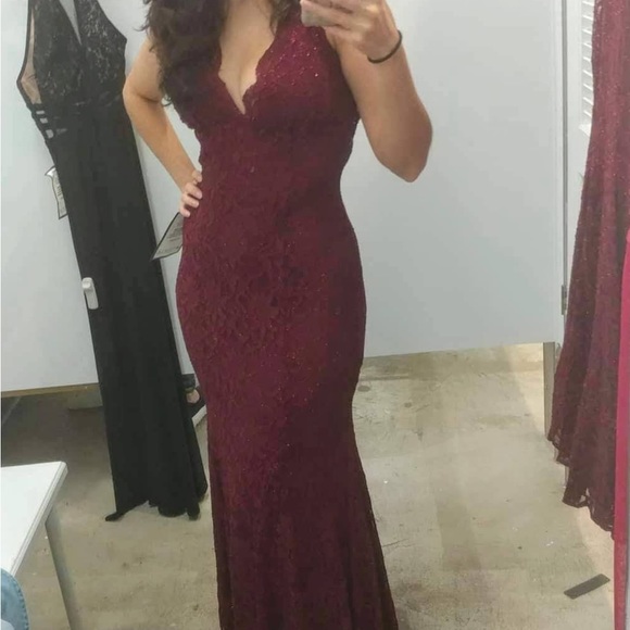 Glitter Red Evening Gown - Picture 7 of 7